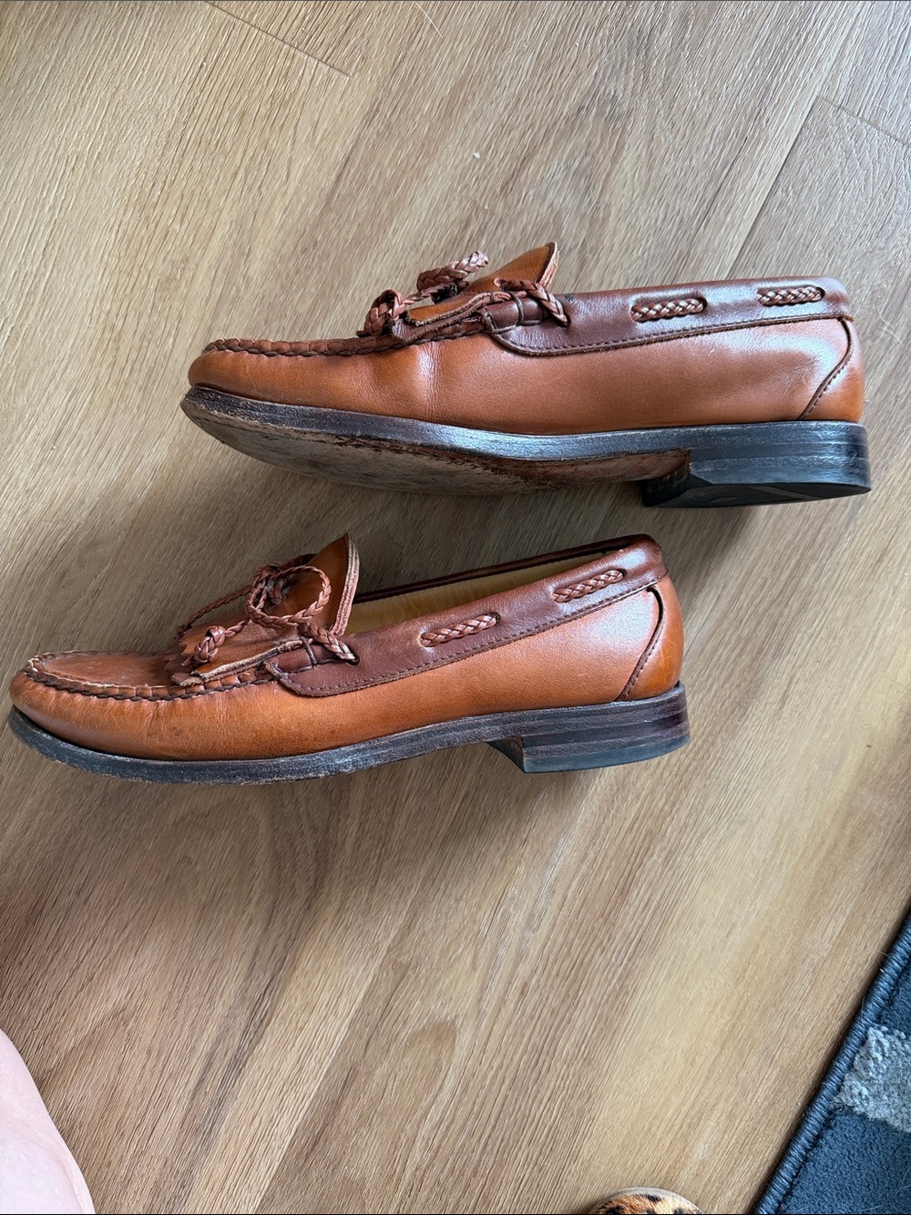 Allen Edmonds Brown Braided Kiltie Loafers - Picture 2 of 2